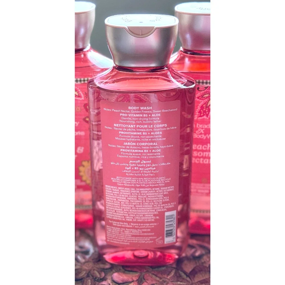 Bath & Body Works Vera Bradley Peach Blossom & Nectar Shower Gel Body Wash x4